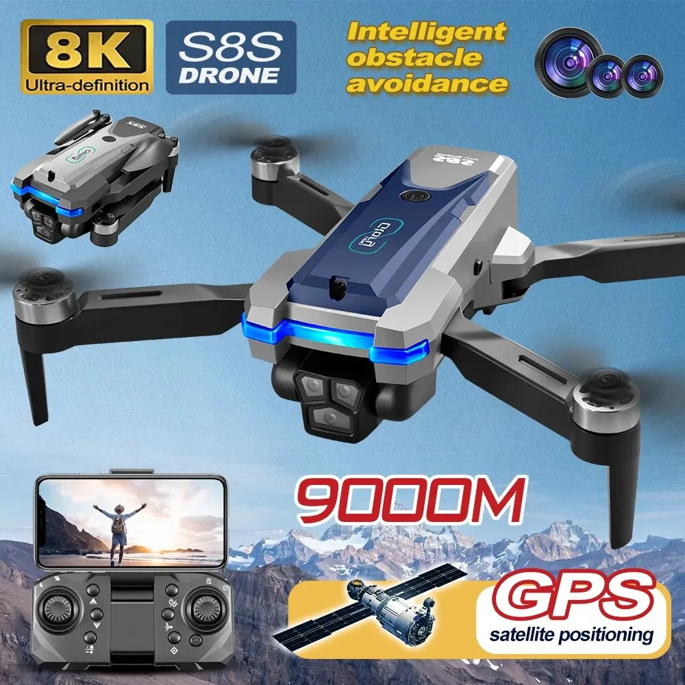 Drone Cinematic - Dron plegable S8S con GPS, 5G,