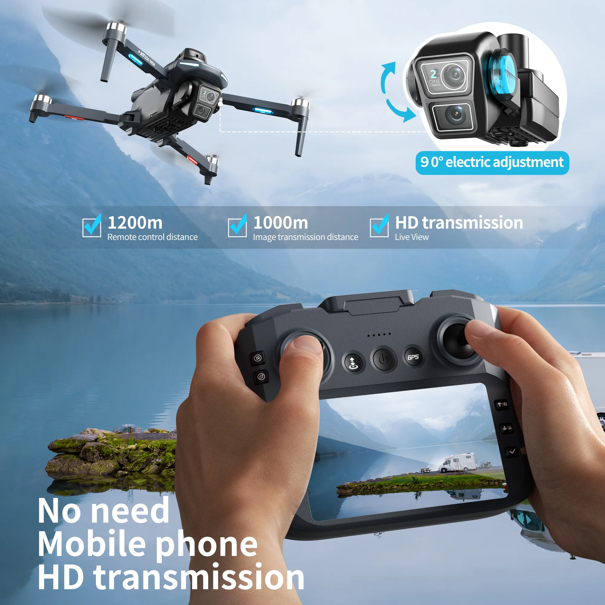 Dron GPS Original XT606 MAX HD - Drone Multispectral reseña y precio
